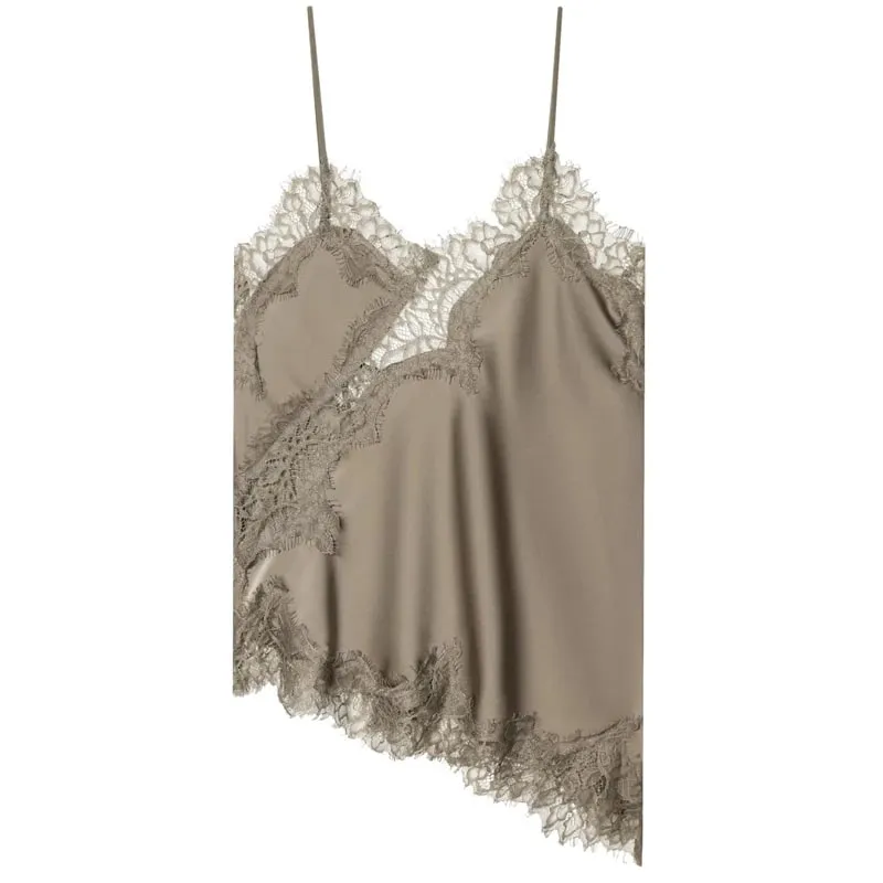 Lace Asymmetrical Top Women Tanks & Camis Summer 2025 Black Slip Sleeveless Top Ladies y2k Backless Off Shoulder Camisole — image 9