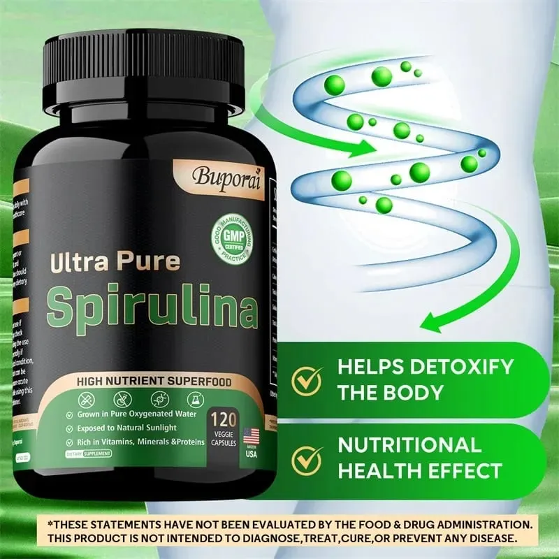 Organic Spirulina - Detoxification Immune System Cardiovascular Antioxidant Improve Digestive HealthSupplementsSupplements — image 1