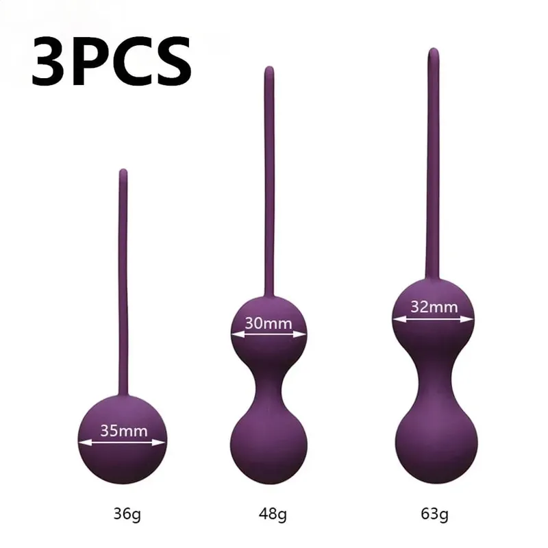 3PCS Set Silicone Smart Ball Vibrator Kegel Ball Ben Wa Ball Vagina Tighten Exercise Machine Sex Toy for Women Vaginal Geisha