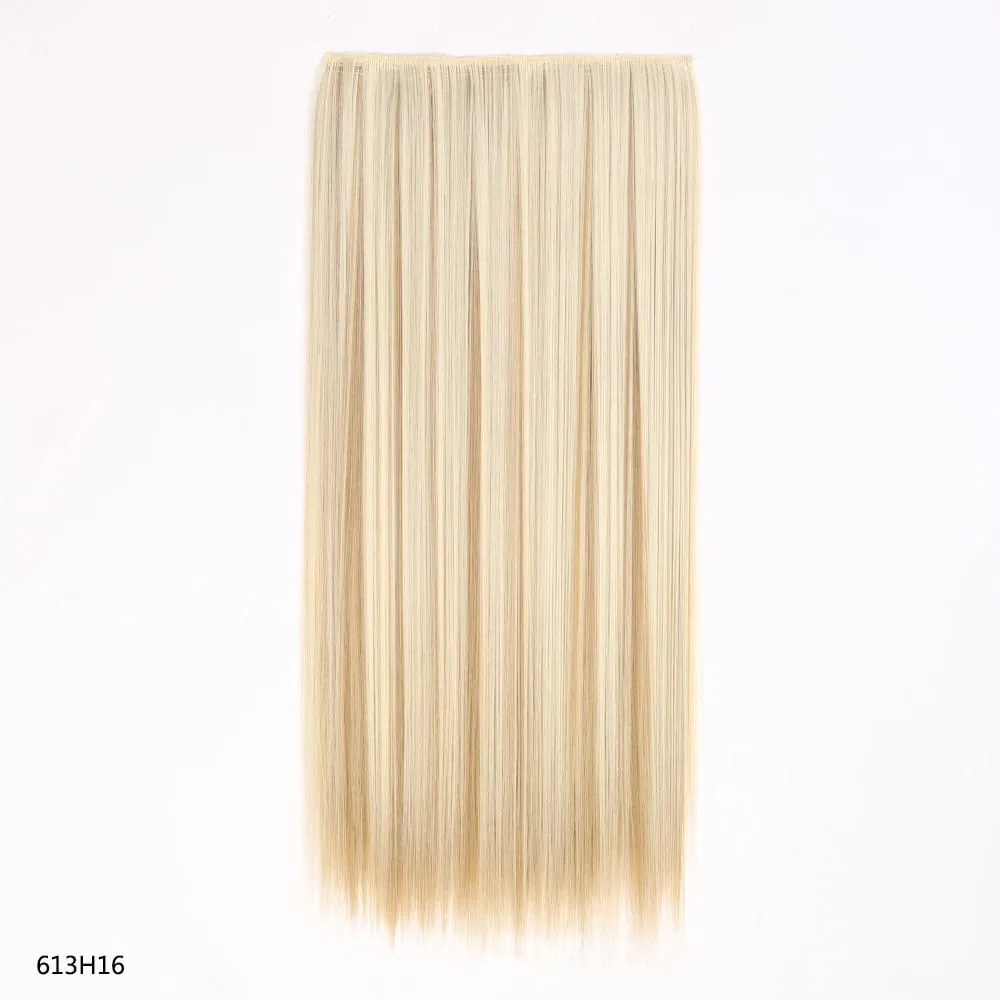 Syntetyczne przedłużanie włosów, jednoczęściowe z 5 klipsami, długie proste włosy blond, do codziennego użytku dla kobiet — image 18