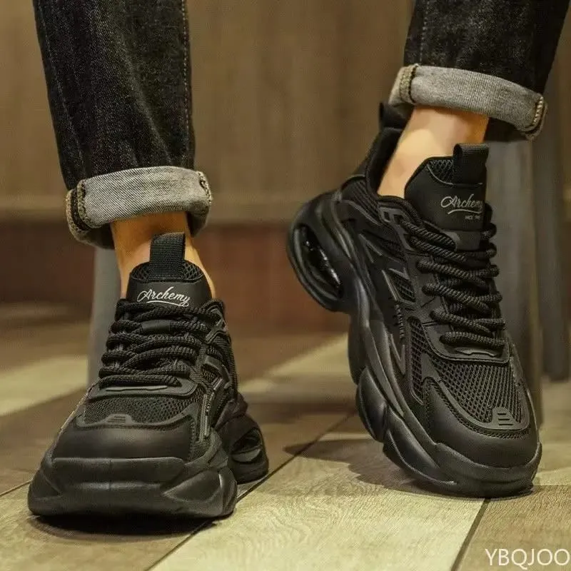 Fashionable versatile spring autumn new explosive thick soled men's shoes casual comfortable height increasing sports shoes