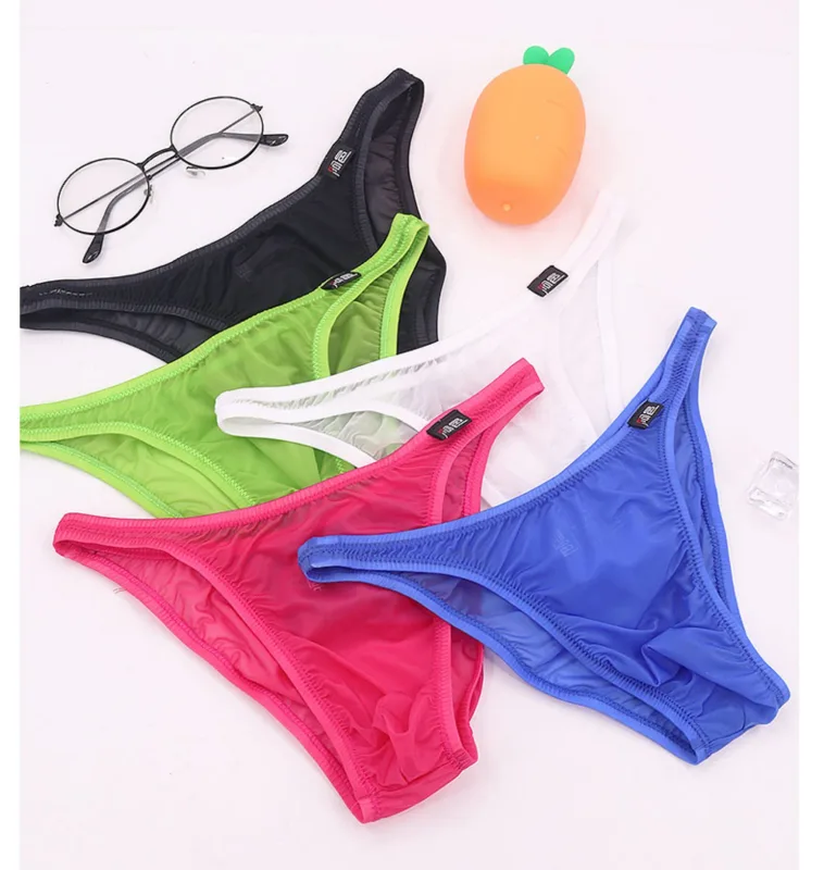 Men's Underwear Sexy Low-Waisted Ice Silk Ultra-Thin Silky Japanese Small Triangle Pants One-Piece — image 8