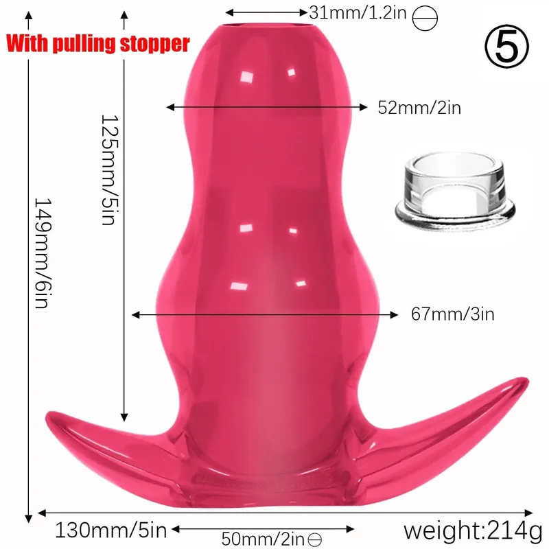 Bộ phích cắm mông đường hầm rỗng TPE màu tím - Đồ chơi tình dục linh hoạt dành cho nam và nữ
