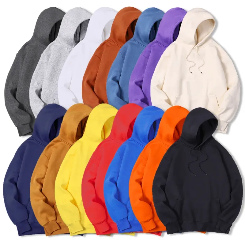 2025 Men's Solid Color Hooded Sweaters Men's Warm Wool Sweater Fashionable Street Clothing Loose Breathable Jersey Brand Hooded — image 6
