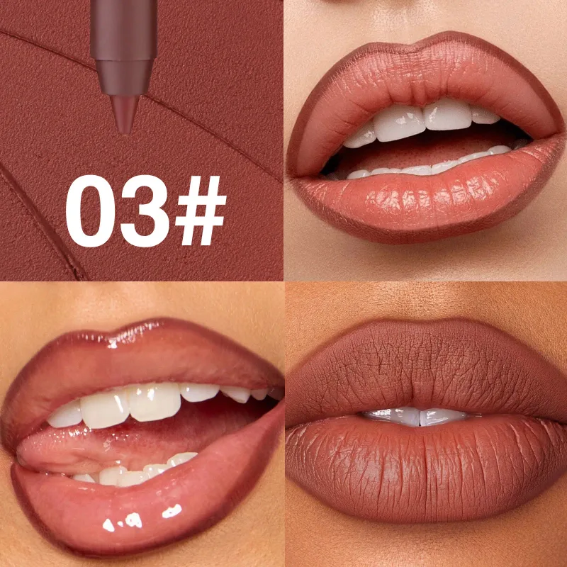 6 Colors Waterproof Matte Lipliner Pencil Black Red Contour Tint Lipstick Long Lasting Non-stick Cup Moisturising Lips Makeup — image 8