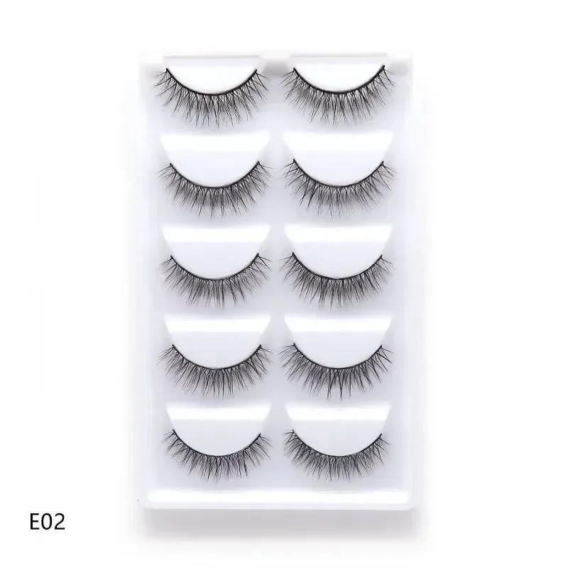 5Pairs 3D Handmade Fake Eyelashes Natural Long Thick Daily Makeup Thick Cross Eyelashes Eye Lashes — image 10