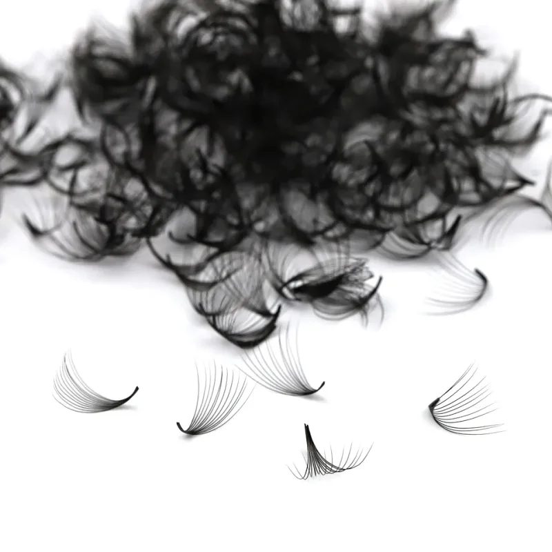 Rujade Sharp Narrow Stem Loose Fans Pre Made Russian Volume Lashes Thin Promade Volume Fans Pointy Base Eyelash Extensions Cilio
