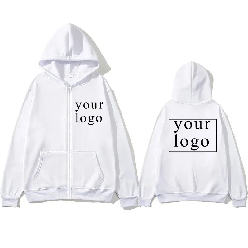 2024 New Fashion Your Own Design Brand Logo/Picture Personalized Custom Anywhere Men Women DIY Zipper cardigan hoodie — image 2