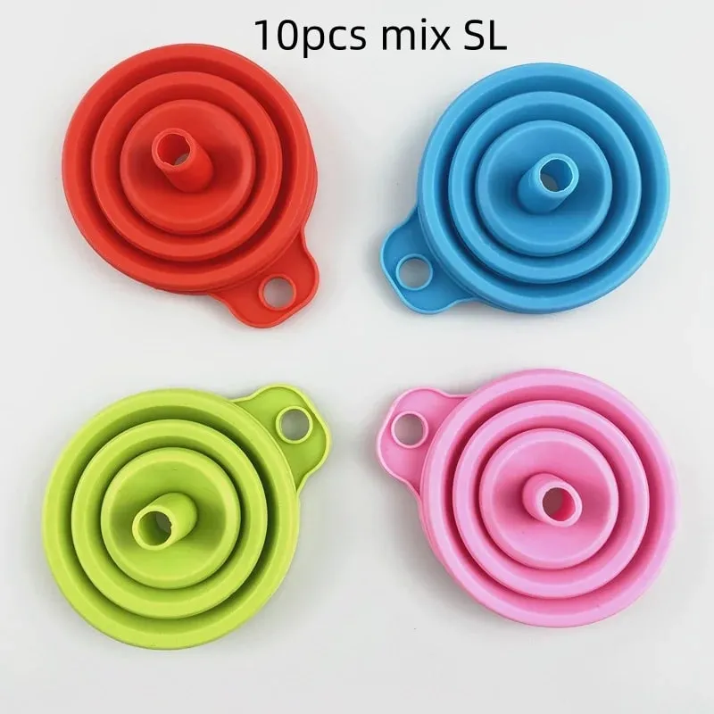 1/3/5/10 Chiếc S L Gấp Phễu Silicon Làm Đầy Chai Bếp Phễu Silicon Ốp Vật Dụng Nhà Bếp Dầu chất Độn — image 22