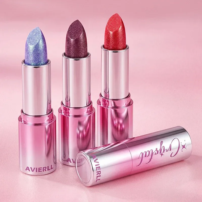6 Color Polarised Shimmer Lipstick Metallic Pearlescent Pink Glitter Lipstick Waterproof Lasting Lip Tint Women Cosmetics Makeup