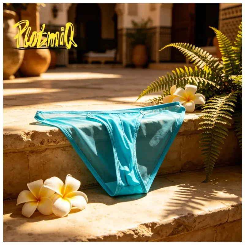 1PCS Mens Thin Mesh Thong See Through Breathable Summer Style U Pouch Male Brief Underwear — image 1