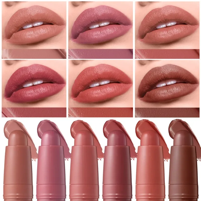 Smooth Matte Lipstick - Long-Lasting Moisturizing and Easy to Apply Lip Glaze with Rotating Pen Design - Waterproof Lip Makeup