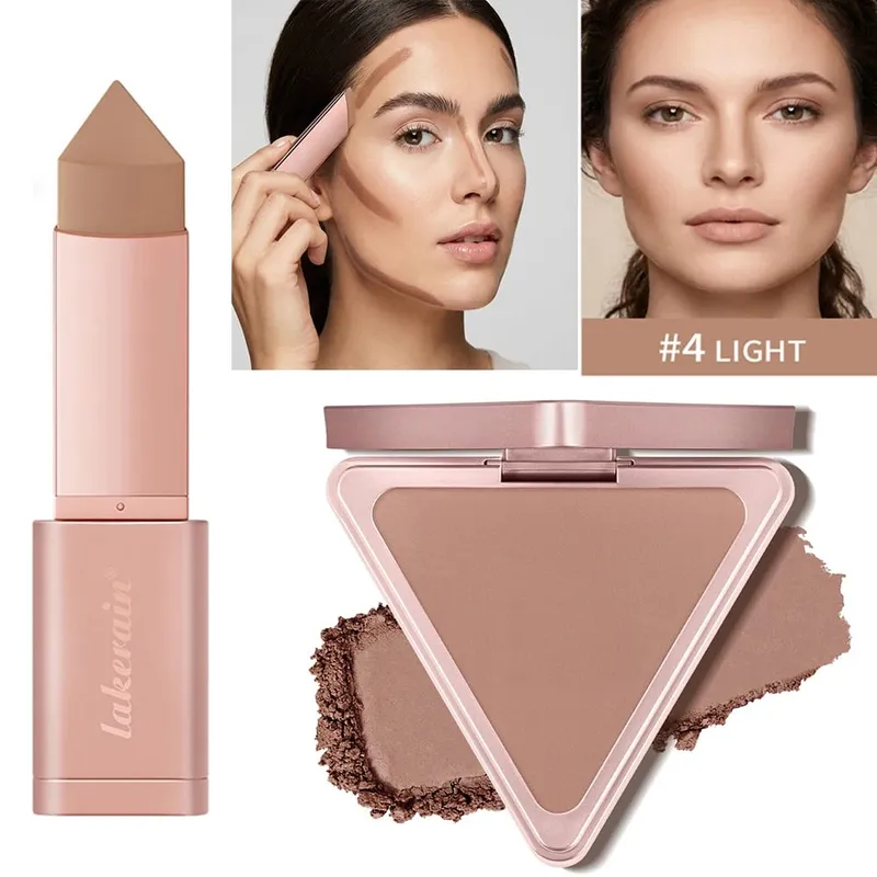 2pcs Matte Bronzer Setting Palette Setting Powder Cream Bronzer Stick For Face Contour Shading RLong Lasting Makeup Effect Water — image 2