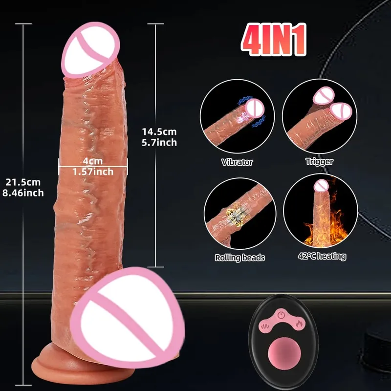Telescopic Vibrator Dildo Heating Realistic Big Penis Female Vagina Massager Anal Plug Masturbator Sexy Adult Sex Toys For Women