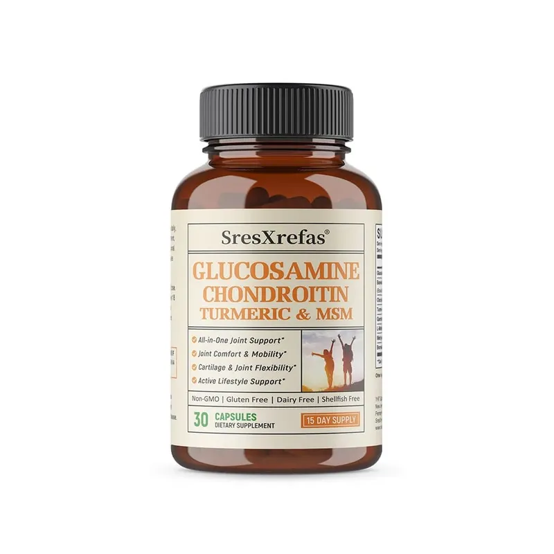 Glucosamine Chondroitin MSM Turmeric Capsules Supports Hips Knees Joint Bone Cartilage Health & Mobility Flexibility