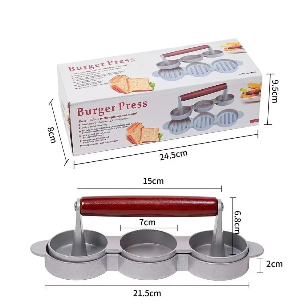 Burger Press Hamburger Meat Tool Patty Maker Aluminum Burger Maker for Kitchen BBQ Grill — image 10