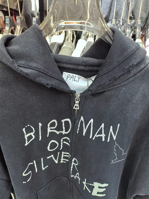Nieuwe Oversize PALY Hoodies Heren Vrouw Gewassen Zwart Beschadigd Beste kwaliteit Casual Vintage Vest Zip Sweatshirts