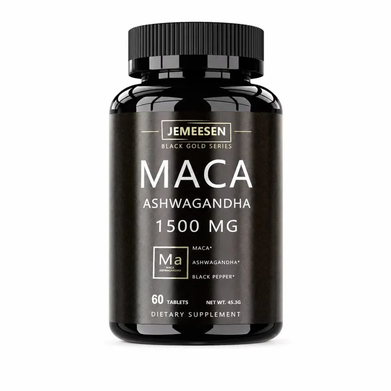 Organic Maca Root Powder Capsules 1500mg containing Maca Root Extract Ashwagandha Black Pepper Supplements for Men