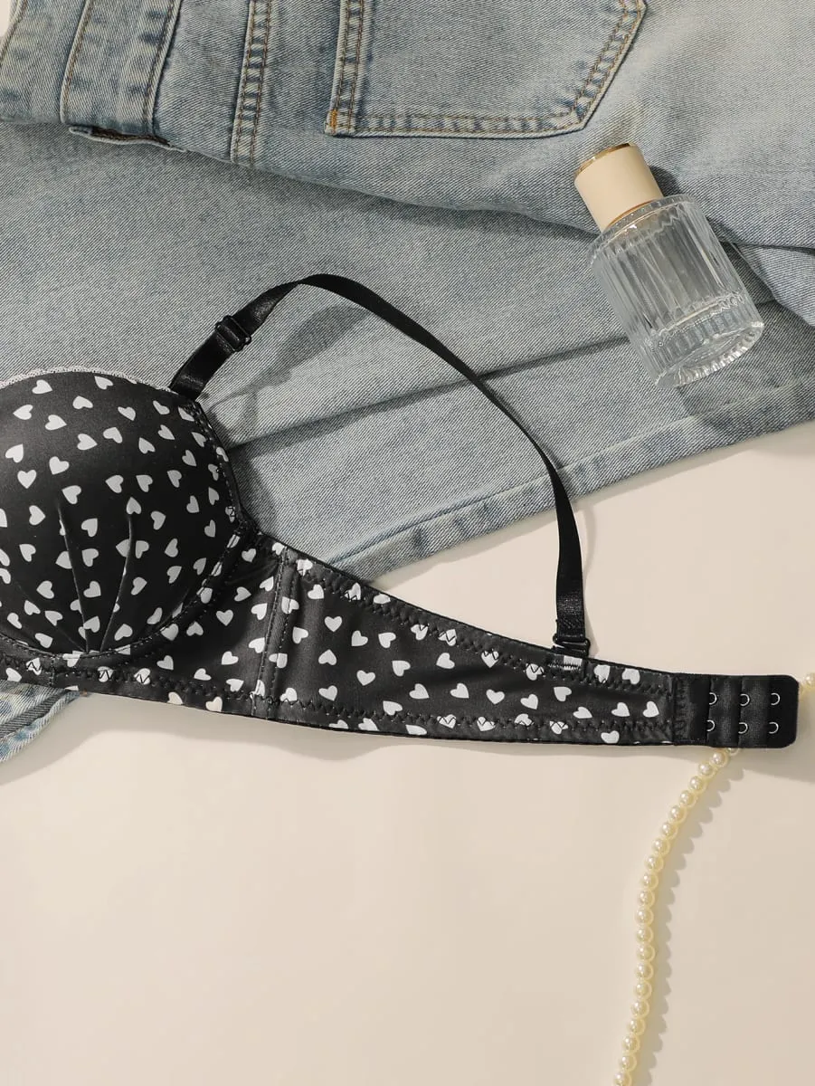 Hot selling 2 sexy printed pattern bras with gathered push ups adjustable shoulder straps underwear set A3122 — image 3