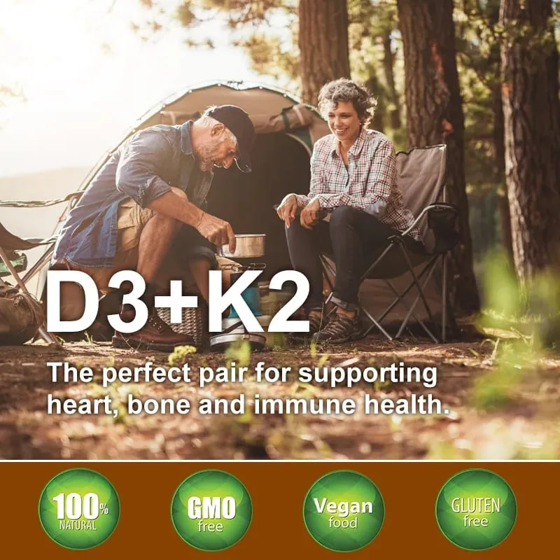 Alxfresh Vitamin D3K2 Capsule Calcium Absorption Bone &Joint Immune System Support Collagen Boosting Skin Health Supplement