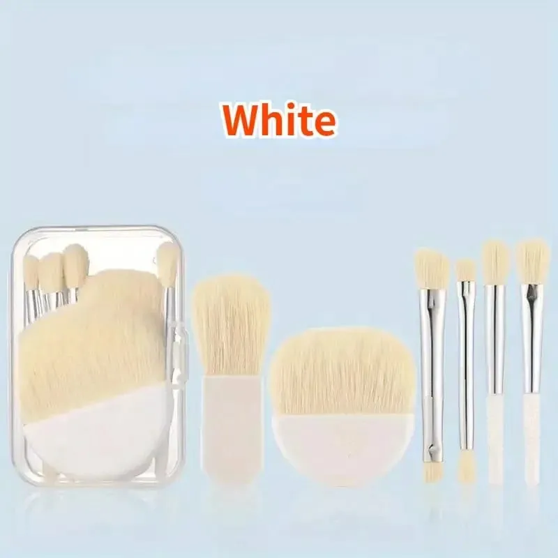 Sada 6 mini štětců na make-up s krabičkou Přenosný kosmetický pudrový podkladový krém na tváření a korektor na make-up štětce Make-up Tool — image 8