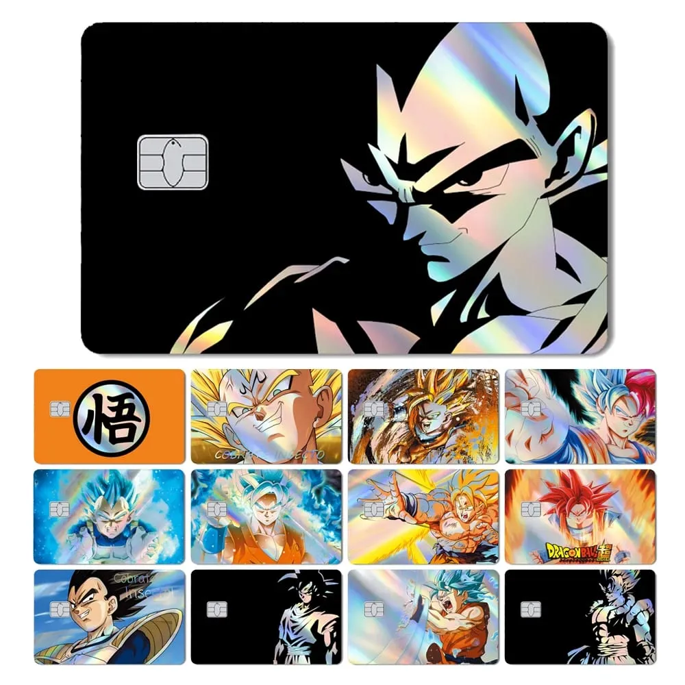 Magic Shark Goku Vegeta Cool Shinny Holographic Laser Credit Debit Card Sticker Film Front Skin Cover — image 1