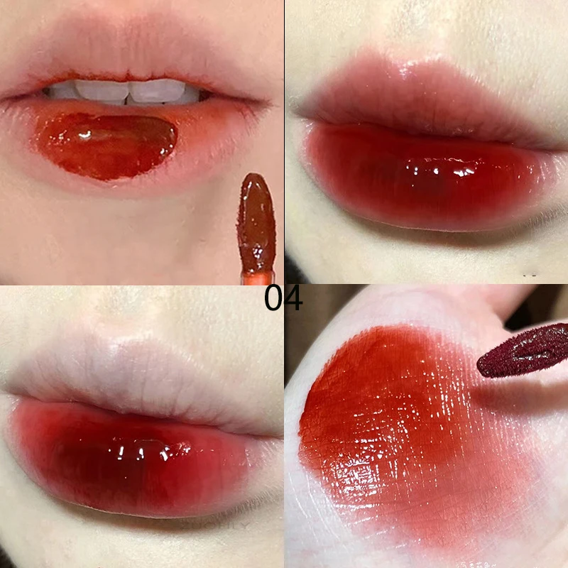 1PC Mirror Water Lip Gloss Cherry Pink Transparent Waterproof Long Lasting Moisturizing Nude Clear Tint Glass Lips Oil Makeup