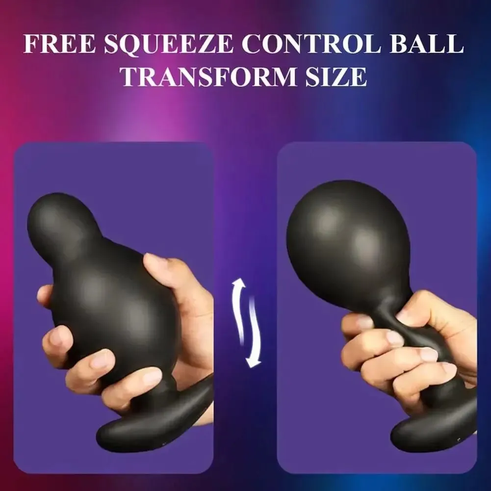 Telecomando senza fili Massaggiatore prostatico maschile Plug anale gonfiabile 10 modalità di vibrazione Butt plug Espansione anale Vibratore Giocattolo del sesso — image 3