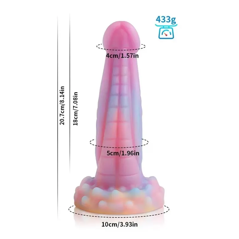 Sumbat Anal Bercahaya Malam Realistis Dildo Naga Monster Bercahaya untuk Wanita Pria Penyumbat Pantat Seksi Bentuk Anjing Mainan Seks untuk Pasangan — image 6