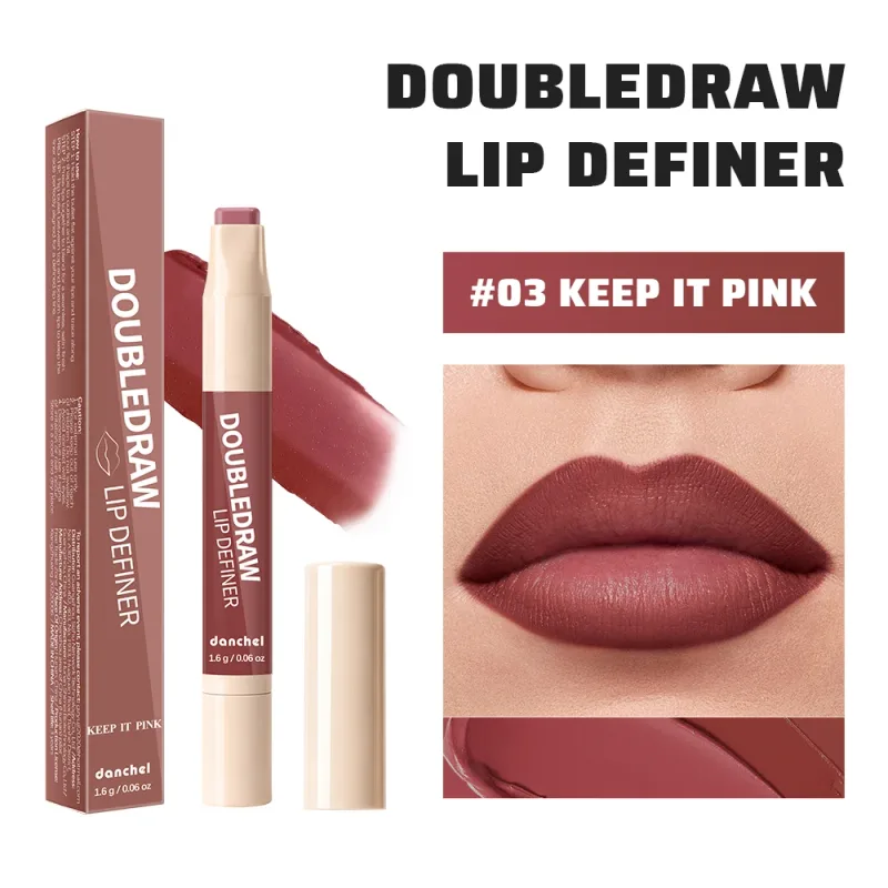 10 Colors Double Draw Lip Definer 2 In 1 Lip Liner Lip Gloss Silky Cream Texture Long Lasting Hydrating High Pigment Lip Makeup — image 13