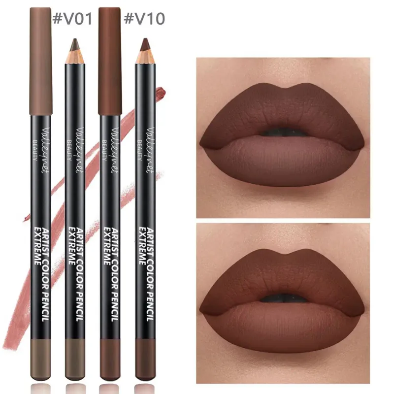 2pcs Lip Liner Makeup Duo:long-lasting waterproof Matte Formula Is Gentle on Sensitive Skin and Ideal for Light Beige Tones