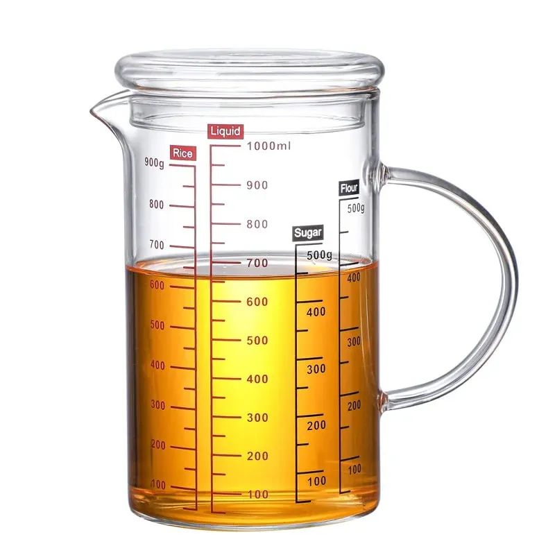 Mataas na Borosilicate Glass Measuring Cups Clear Glass Scale Cup With Handle V Shaped Spout Kitchen Glass Measuring Beaker — image 15