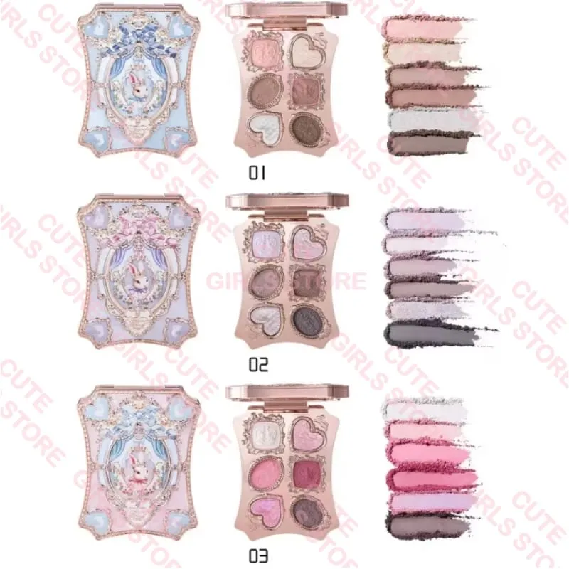ชุดแต่งหน้า Flower Knows Bunny Garden All-in-One: ใหม่ กระเป๋าสะพายไหล่สีชมพู Cushion Eyeshadow Palette ชุดเครื่องสำอางลิปกลอสบลัชออน — image 5