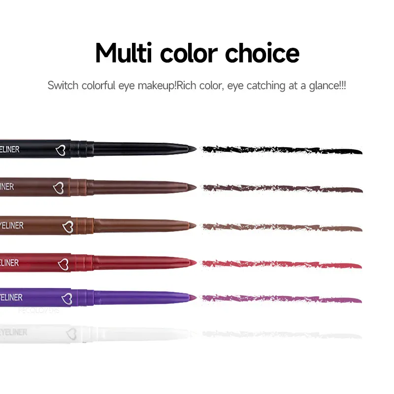 Brown Eyeliner Pencil Waterproof Long-lasting Blue Black Brown Easy Wearing Eyeliner Pen — image 6