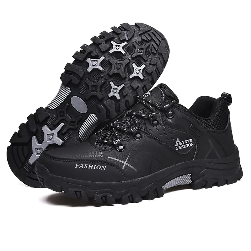 New Leather Sneakers Breathable Men Casual Shoes Comfortable Walking Shoes Non-Slip Outdoors Hiking Shoes Fashion Men's Shoes — image 8