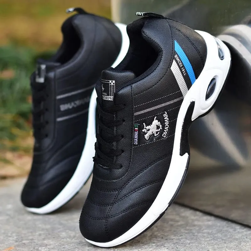 Men's leather sneakers Casual versatile shoes Outdoor non slip running footwear Fashion men's board shoes Zapatos Homme — image 4