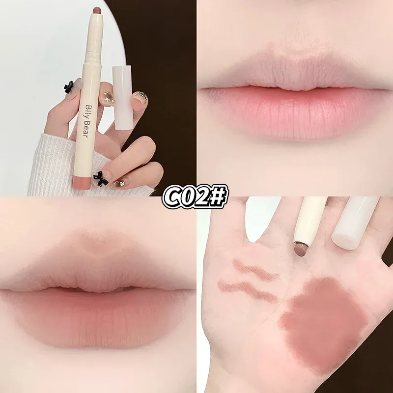 Nude Peach Lip Liner Pencil Smooth Matte Lipstick Pen Outline Lips Shape Round Tip Pink Lip Gloss Lasting Lipliner Pencil Makeup