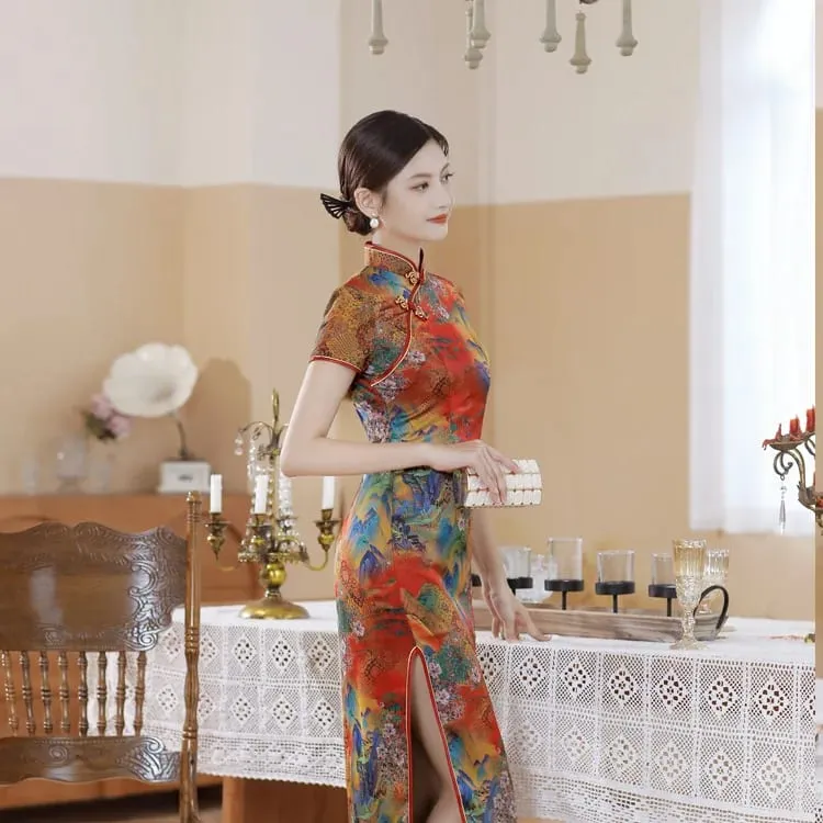 패션 의류 파티 빈티지 캐주얼 여름 우아한 중국어 번체 의류 Cheongsam 중국어 드레스 Qipao 민족 스타일