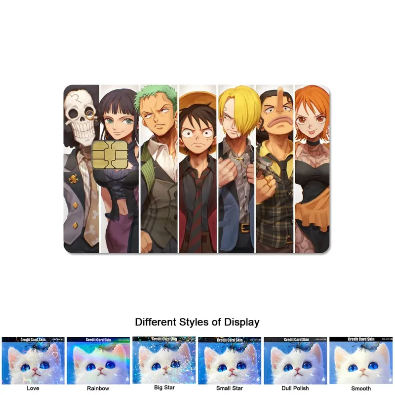 Animation One Piece Luffy Portgus D. Ace 2.5D HD Matte PVC Sticker Film Tape Skin for Credit Card Debit Card Waterproof Sticke