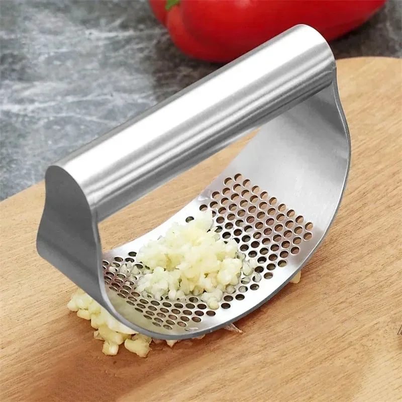 Upgraded Stainless Steel Garlic Press Squeezer Manual Garlic Ginger Rocker Crusher Garlic Cutting Mince Tools Kitchen Gadgets — image 1