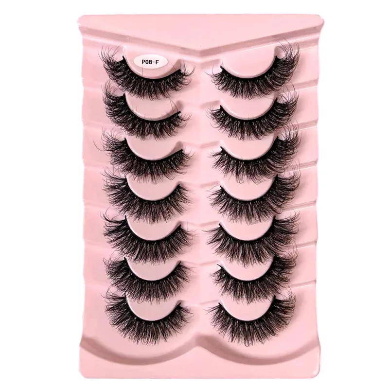 7 Pairs False Eyelashes Wispy Lashes Natural Look Fake Eyelashes Faux Mink Fluffy Strip False Lashes Pack — image 5