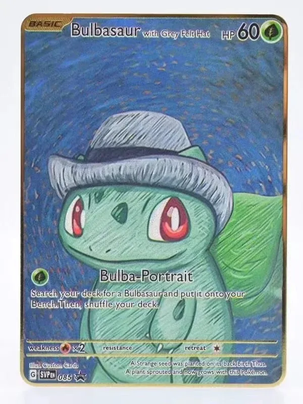 Van Gogh Museum Pokemon English Metal Card Anime Pikachu Charizard Mewtwo Shiny Letters Game Collection Card Kids Toy Gifts — image 28