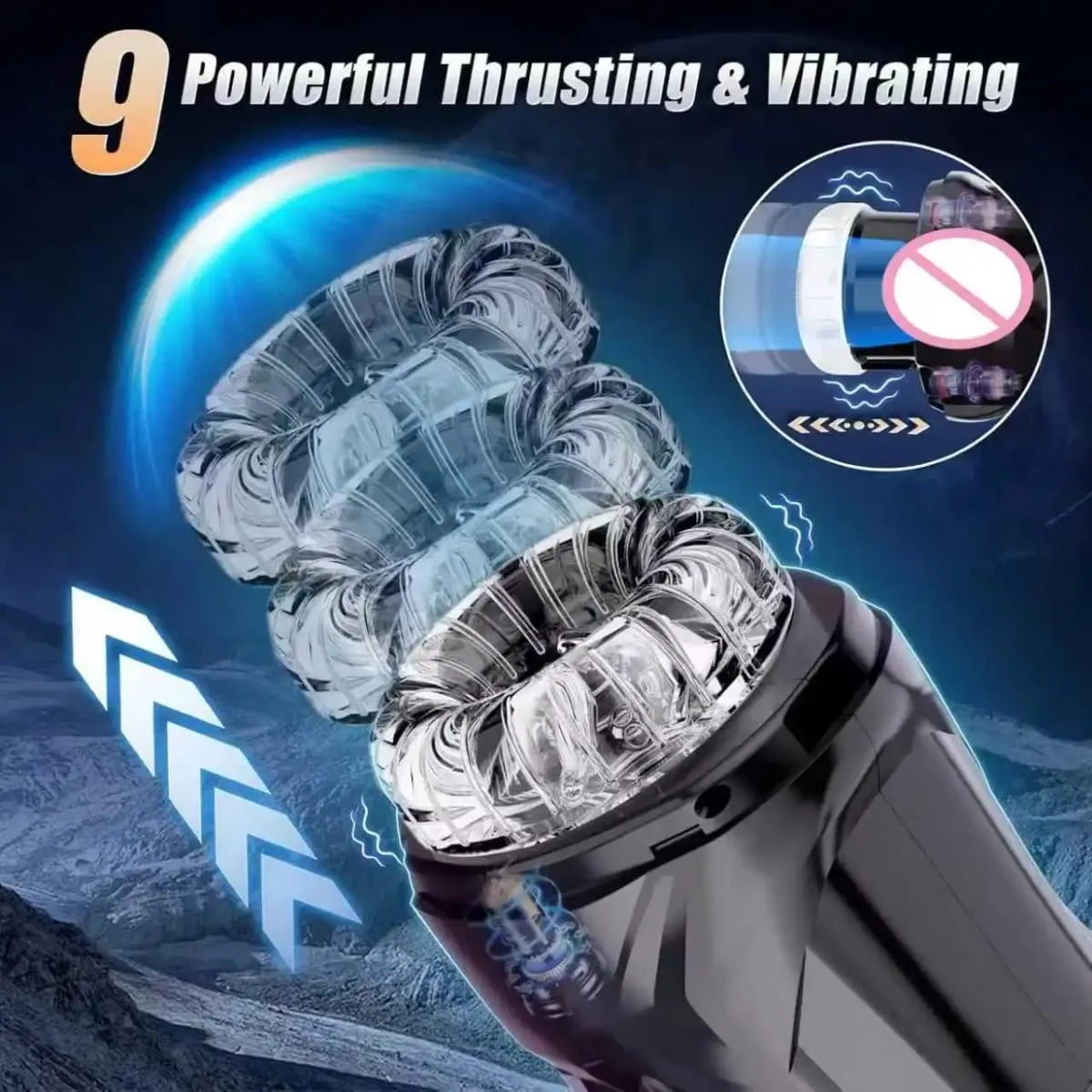 Automatic Male Masturbators Handsfree Thrusting Rotating Masturbation Cup Stroker Electric Sex Machine Adult Sex Toys For Men — image 2