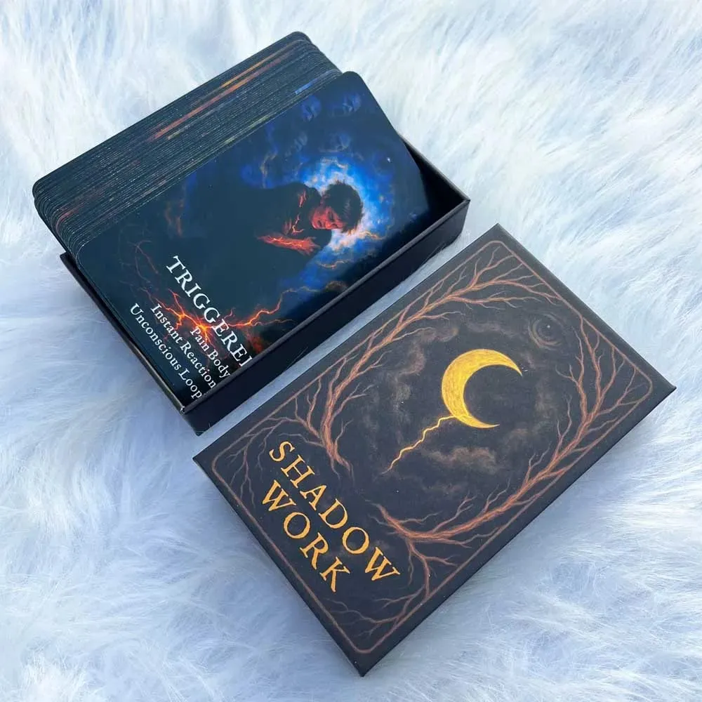 54 Set 13x8cm Reflective Moon Shadow Work Oracle Self-Discovery Emotional Perception Game Spiritual Guidance Card Games — image 3