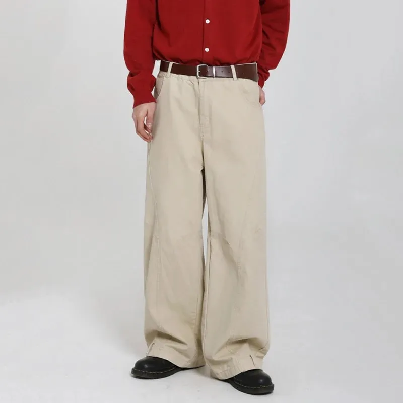 Korean Style Men's Jeans Casual Solid Color Washed Simple All-match Trousers Cleanfit Wide Leg Loose Male Jeans New 9W4253 — image 6