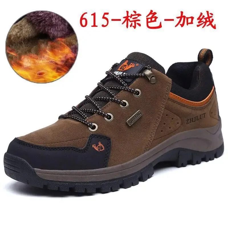High Quality Outdoor Walking Sneakers Rubber Sole Suede Leather Men Hiking Shoes Durable Leather Climbing Shoes Zapatillas 36-47