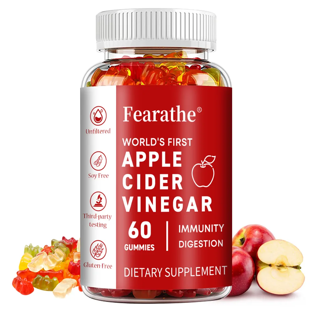Apple Cider Vinegar Gummies - 60 Vegan Gummies - ACV Supplement for Detoxification Metabolism Energy Digestion & Gut Health — image 1