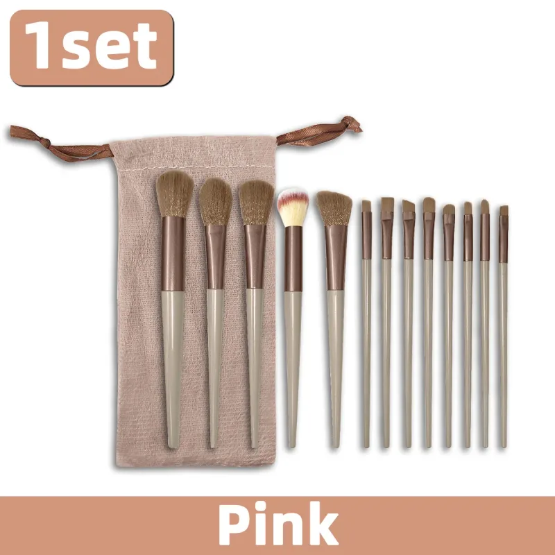 Ensemble de pinceaux de maquillage en Fiber synthétique souple, 13 pièces/ensemble, pinceaux cosmétiques pour le visage, les yeux, fond de teint, Blush, fard à paupières, avec pochette de rangement — image 8