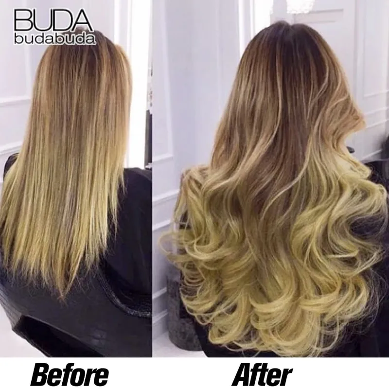 Long Straight Curly One Piece 5clips Clip-in Extensions 22Inch Heat Resistant Hairstyles Colour Mix Blonde Hair Piece For Women — image 4