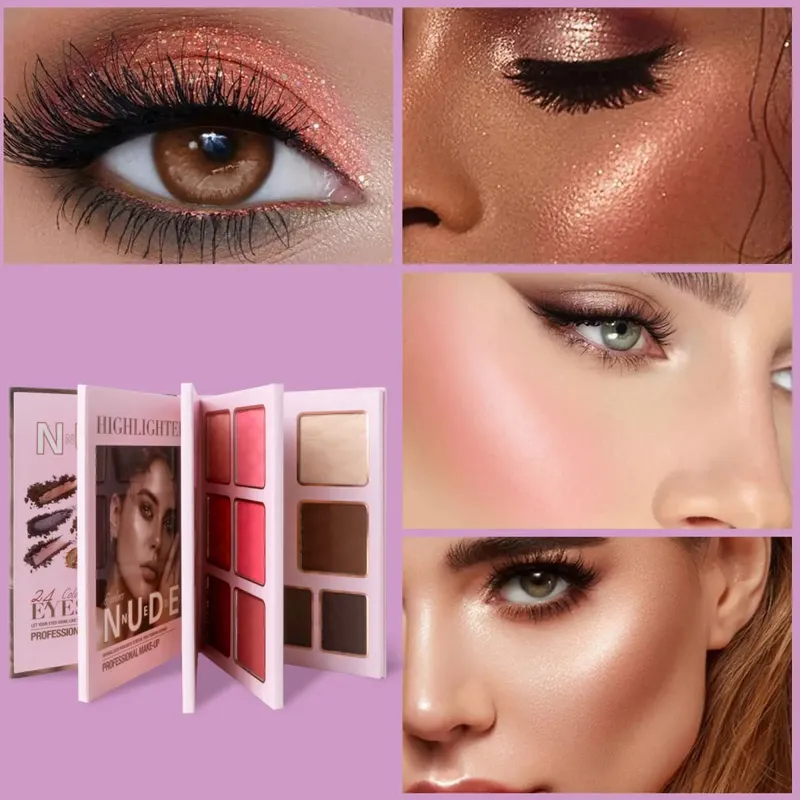 Multi‑Page All‑In‑One Makeup Book Kit Eyeshadow Blush Highlighter & Contour Powder Palette — image 4